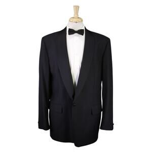 Tom James Innocenti Oro Custom Tailored Black Shawl Lapel Tuxedo Formal Suit 46L